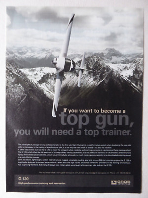 3/2008 PUB GROB AEROSPACE AVION G 120 AIRCRAFT TOP GUN ORIGINAL AD