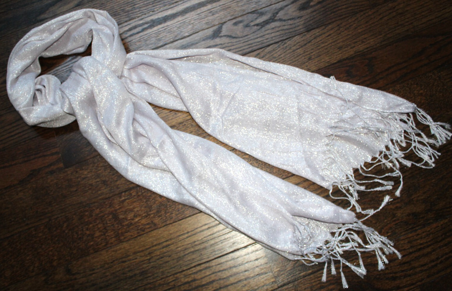 Lightweight Rectangle Scarf 31x80" Solid Metallic… - image 1