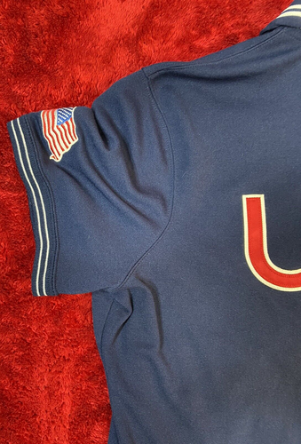 Vintage Roots Polo Shirt XXL USA Olympic Snap Short Sleeve Warm Up Navy Shacket - Picture 13 of 16