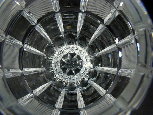 Imposant Czech Cut Crystal Glass ART DÉCO Vase with Squares Bohemia 1930s - Picture 6 of 11