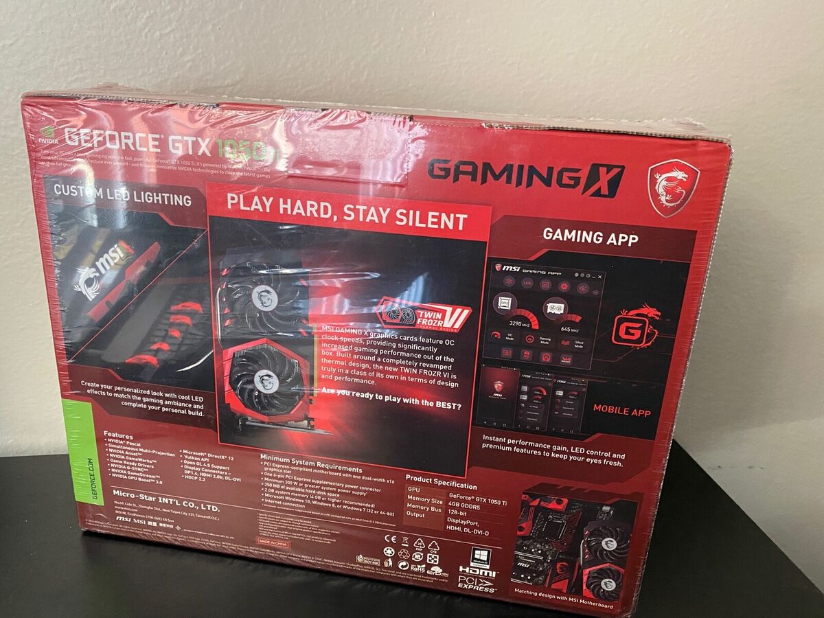 ✓ SEALED ✓ MSI GeForce GTX 1050 Ti GAMING X 4G ✓ SEALED ✓ MSI GeForce GTX 1050 Ti GAMING X 4G