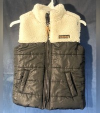 Toddler s Timberland Black and Beige Puff Vest Size 3T