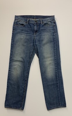 Talbot's Boyfriend Jeans 12/31 Mid Rise Straight Leg Medium Blue 100% Cotton