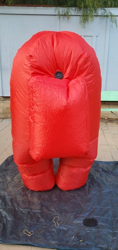 Enorme Disfraz de Halloween Inflable Rojo Among Us Grande Alto Adulto - Imagen 3 de 4