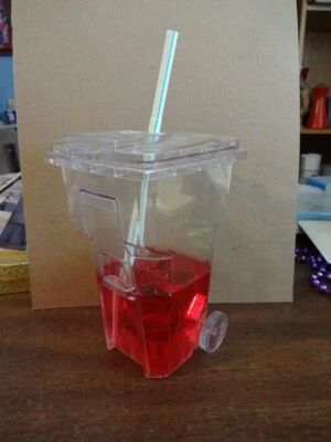 SCHAEFER CLEAR GARBAGE TRUCK MINI BIN TRASH REFUSE GREAT FOR PEN & PENCIL HOLDER