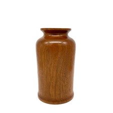 Handmade Turned Walnut Wood Vase Signed