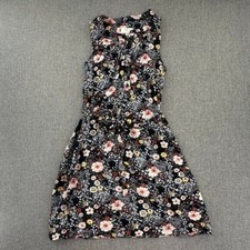Ann Taylor LOFT Floral Dress Classic Style Tie Waist Strap Petite XS Rayon