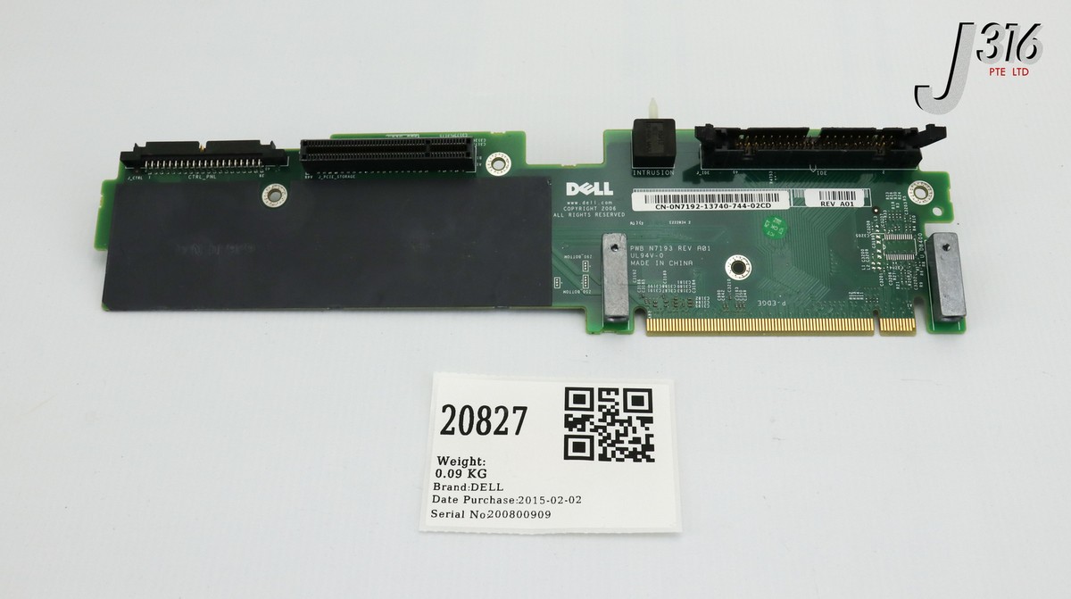 売却済み 20827 DELL PCB, POWER EDGE CARD, CN-0N7192-13740-744-02CD PWB