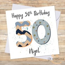 Personalised 50 Birthday Card For 50th Friend Son Brother Grandad Uncle Dad Male