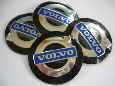 WHEEL CENTER CAP  EMBLEMS SET 4 ALUMINUM STICKERS DECAL 2 3/16'' BLACK/Silver