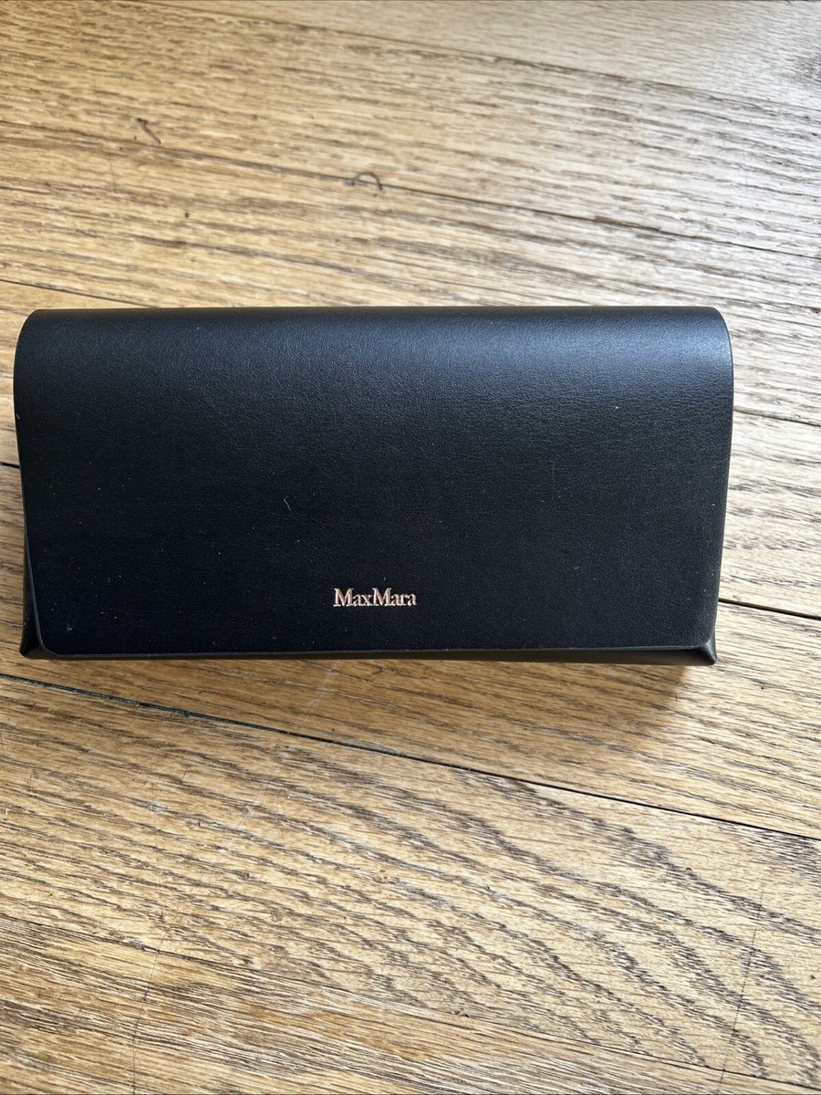 MAX MARA MaxMara BLACK Faux LEATHER SUNGLASSES CASE Magnetic  display picture 3