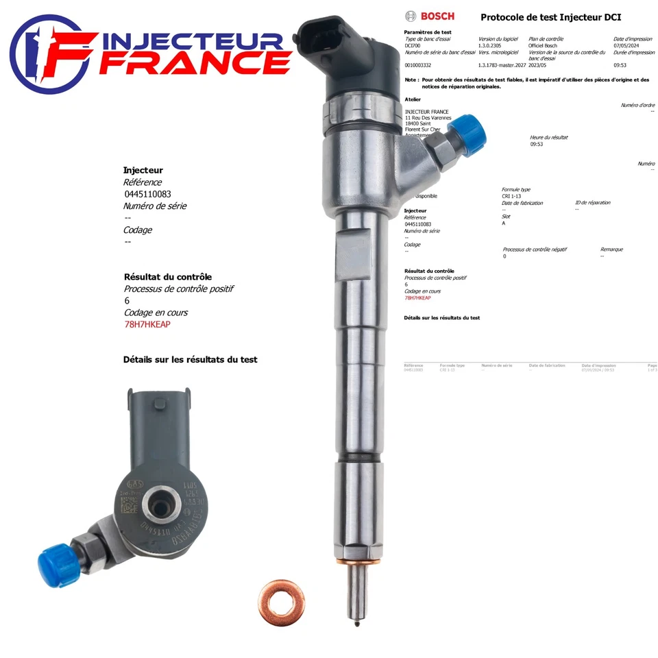 0445110083 Injecteur Opel Corsa C Meriva Fiat Panda Doblo 1.3 JTD 0986435078 - Photo 2/4