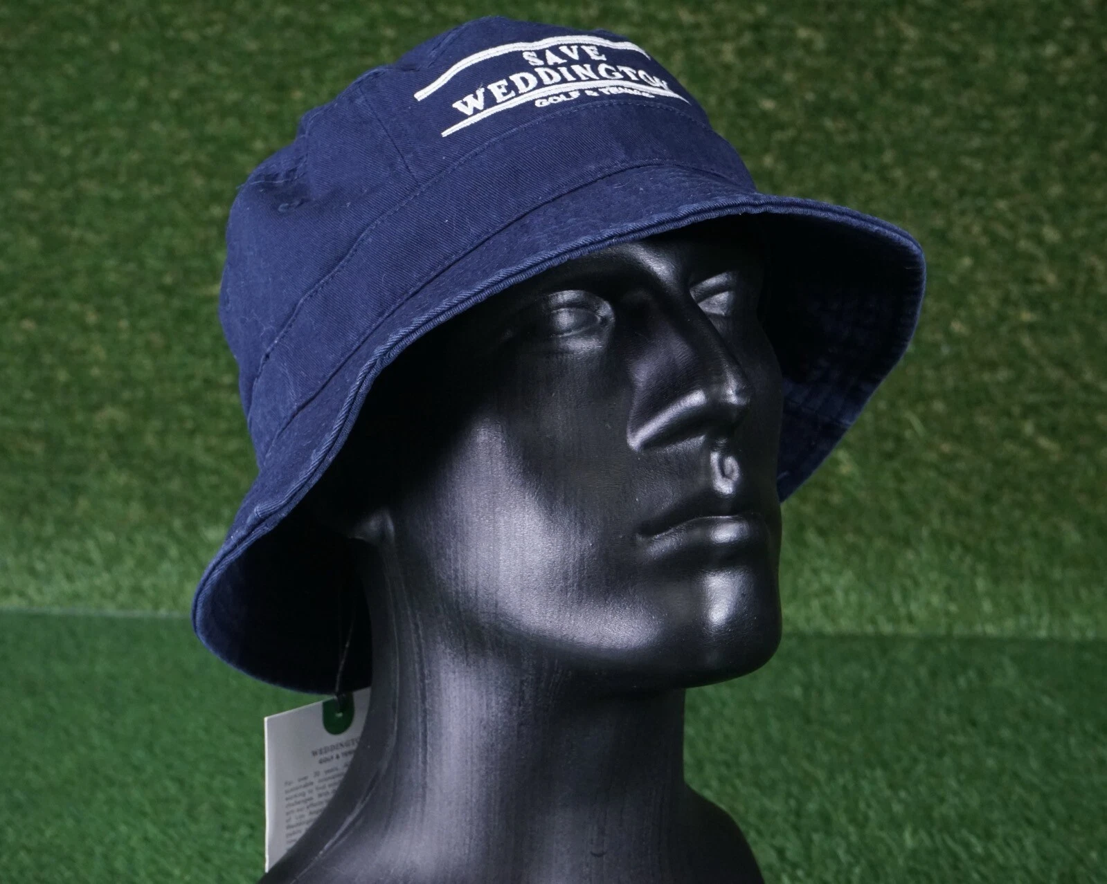 MEDIUM / LARGE SAVE WEDDINGTON GOLF & TENNIS BUCKET HAT NAVY ADULT UNISEX ~ NWT