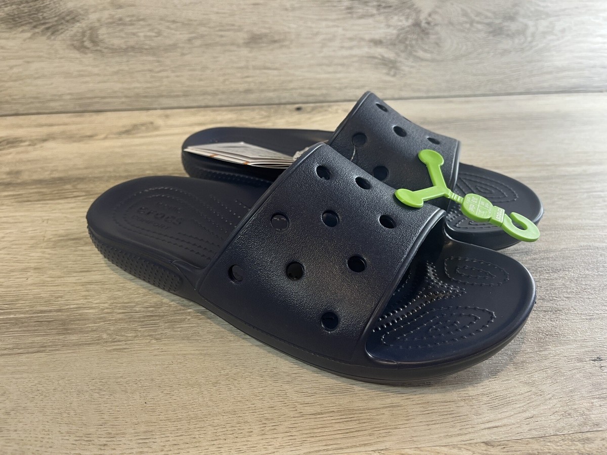 Crocs Unisex Size M6 /W8 Baya II Slides Sandals Slipper Navy  display picture 1