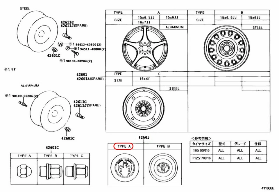 Tapa central de rueda genuina OEM JDM Japón TOYOTA MR-2 Roadster Spyder ZZW30 Foto 3 de 4