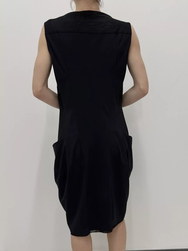Vestido Marithe Francois Girbaud Negro Sin Mangas con Bolsillo Vanguardista Talla L - Imagen 14 de 16