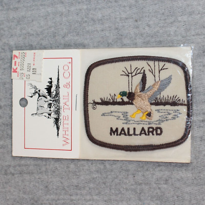 WHITE TAIL & CO Patch Voyager Duck Hunter Mallard Iron-On 1 Emblem Vintage 1980s