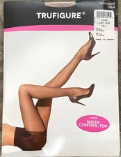 Trufigure Pantyhose ~ Sheer Control Top in Light Nude  ~ size TALL