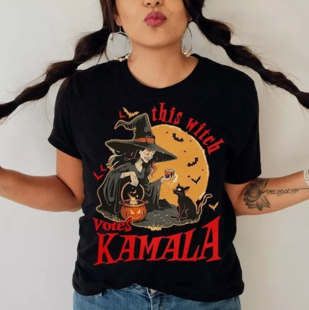 Kamala Halloween Shirt, Kamala Halloween Shirt Spooky Liberal Feminist Witch Tee