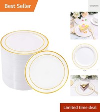 6.25inch Gold Plastic Plates - 100pcs for Weddings, Parties  More