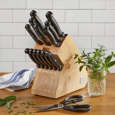 Chicago Cutlery Essentials (15-PC) Stainless Steel Kitchen Knife set w/wood case