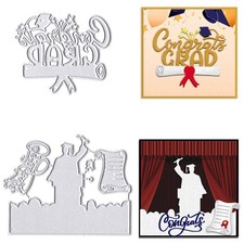 Graduation Dies for Card Making 2 PCS Congratulations Grad Words Cutting
