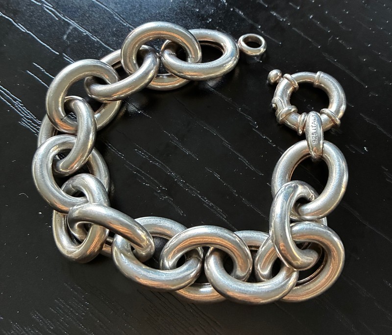 AMAZINGLY HEAVY 64.3 GRAMS MILOR SGND STERLING UNISEX BRACELET 7 3/4 - 8" WRIST