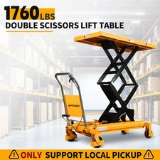 Pickup Only-APOLLOLIFT Foot Operated Hydraulic Double Scissors Lift Table 1760lb