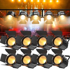 200W COB Par Light Warm  Cold White Spotlights with Barn Door DJ Stage Lighting
