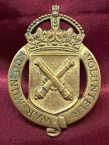 WW1 War Munitions Volunteer Fire Gilt Lapel Badge JR Gaunt & Sons