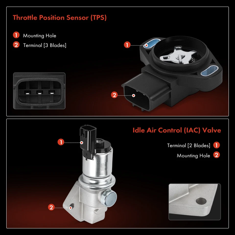 Juego de 2 sensores de posición del acelerador y válvula de control de aire de ralentí para Suzuki Aerio Esteem Foto 3 de 4