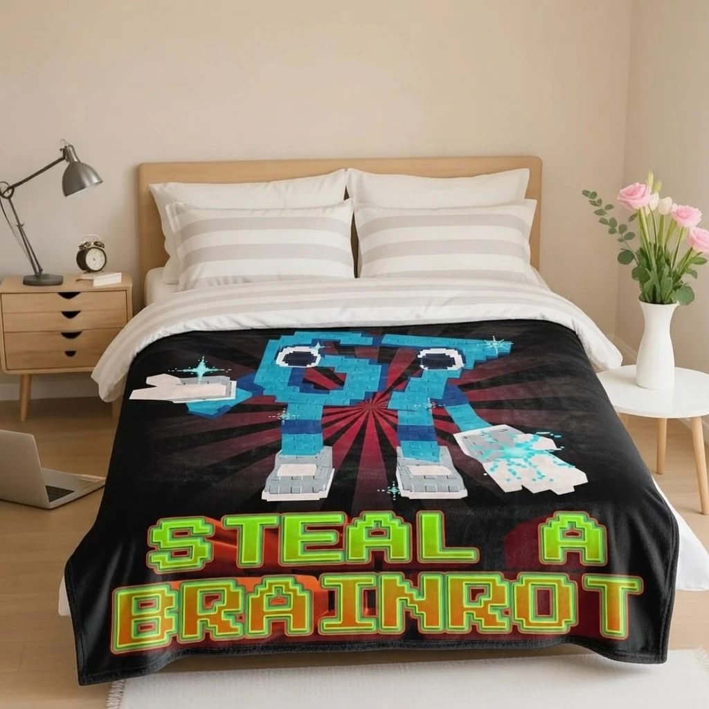 Funny Geometric Pattern Flannel Blanket Soft Modern Throw