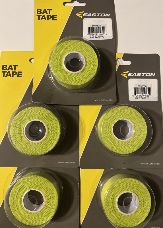 Lot Of 5 Easton Bat Tape Rolls Yellow 3/4” Wide x 10 Yards Long