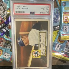 Topps 1952 Jackie Jensen #122 New York Yankees PSA 4.5 MLB Baseball Card