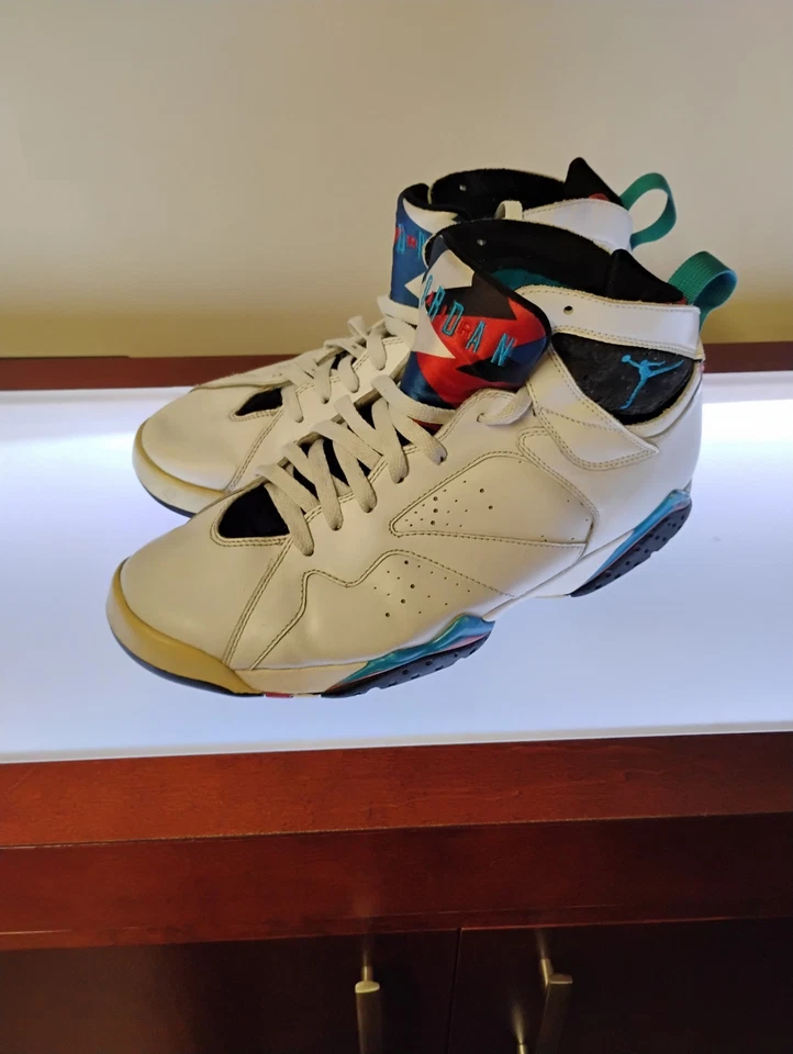 Nike Air Jordan VII 7 Retro Blanco Orión Azul Negro 304775-105 Talla 11.5 Foto 2 de 4