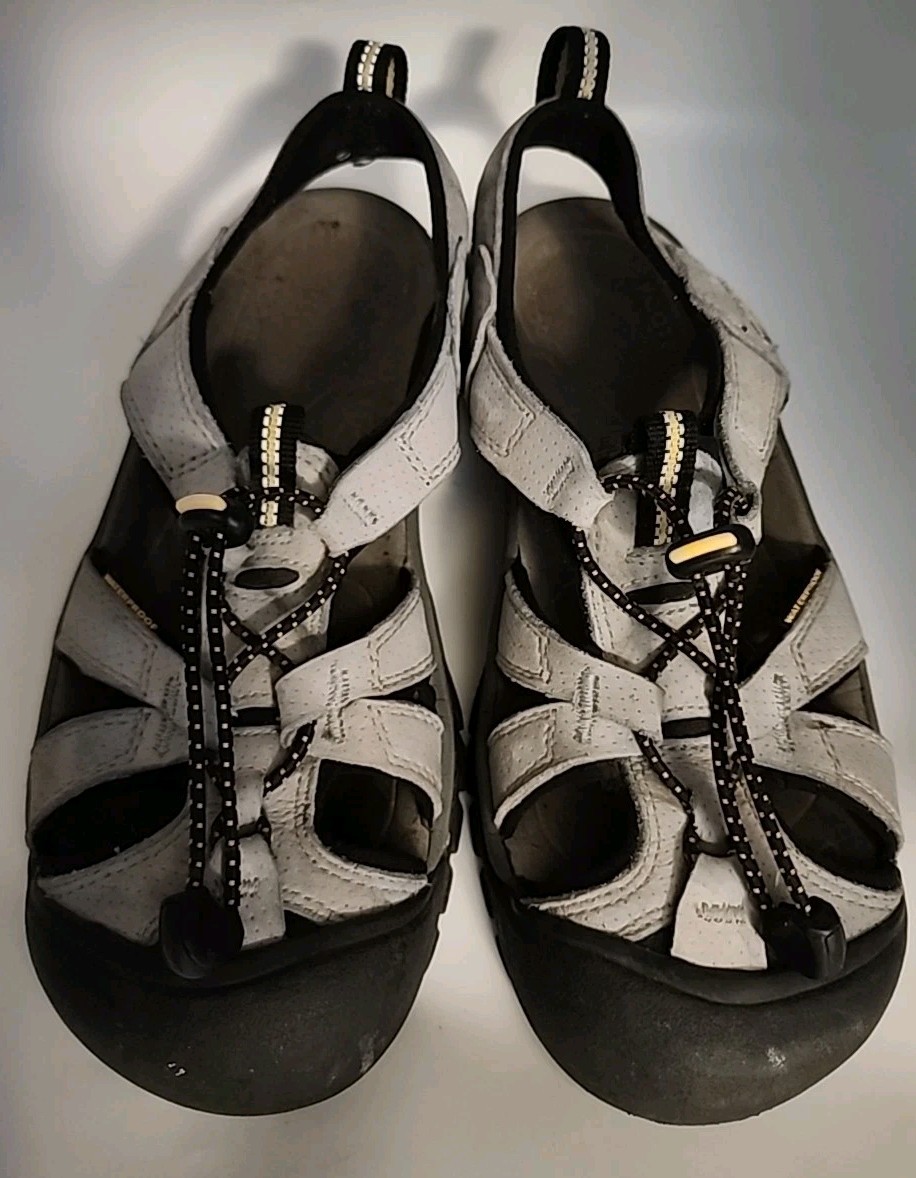 Keen Newport sandali sportivi impermeabili in pelle grigio osso donna 8 5