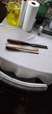 2 Long Gouge Socket Chisels - 1  1/4''  White (16''L) & 3/8'' Witherby (12''L) - VGC