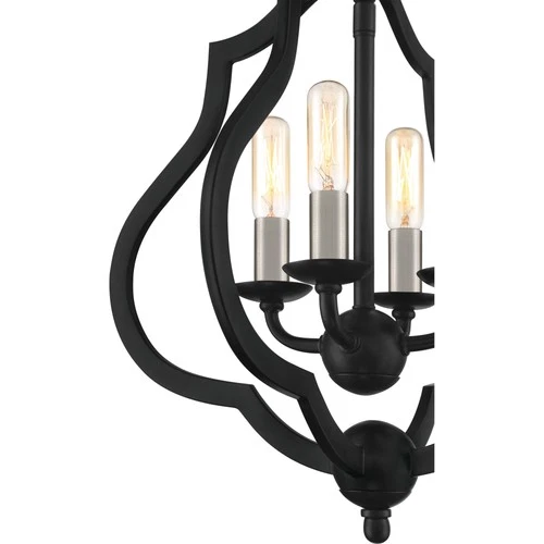 Quoizel OKF1715 O'Keefe 4 Light 15"W Semi-Flush Ceiling Fixture - Black - Picture 4 of 12