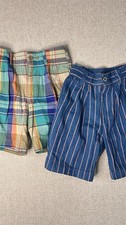 Vintage Dockers by Levi's Boys Shorts Size 7 80s 90s Set Of 2 Plaid Stripes