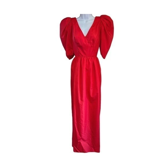 green emerald velvet dress Red Long Prom Dress with Slit, Red Formal Dress, Sexy Red Evening Dress main image 1