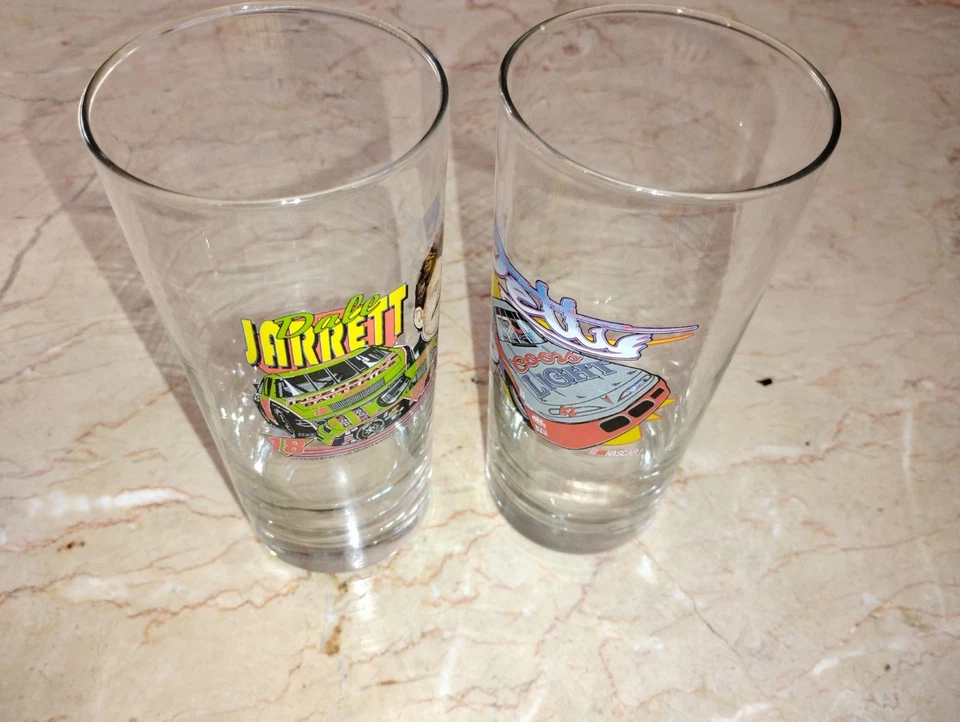 Budweiser Pint Glasses Lot Of 6 Daytona Racing & Retro Design All 90s - Изображение 3 из 4