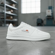 Mens Ellesse Classic 80s Cupsole Trainers All Sizes White Retro Vintage ELNCSW