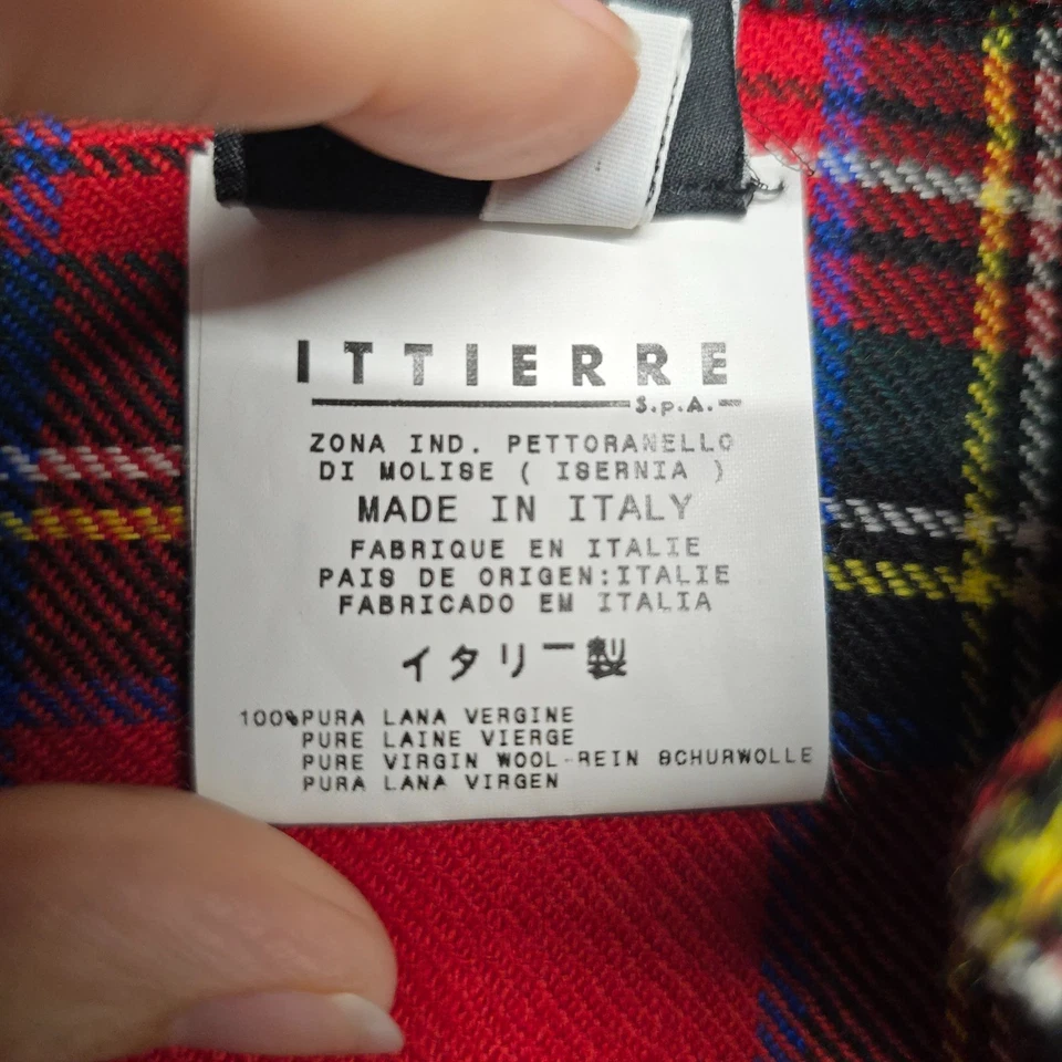 Top Dolce & Gabbana Ittierre para mujer talla 26/40 rojo lana escocesa tartán tachonado Italia Foto 4 de 4