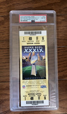 2005 SUPER BOWL 39 XXXIX Full Ticket PSA 8 NM-Mint Yellow Tom Brady Patriots