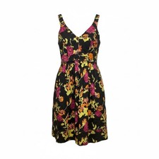 VTG Kay Unger NY Floral V‑Neck Summer Dress Sleeveless Womens 8 All Over Print
