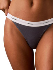 Calvin Klein Women's SMALL Cotton Stretch Rib String Thong QD5264-420