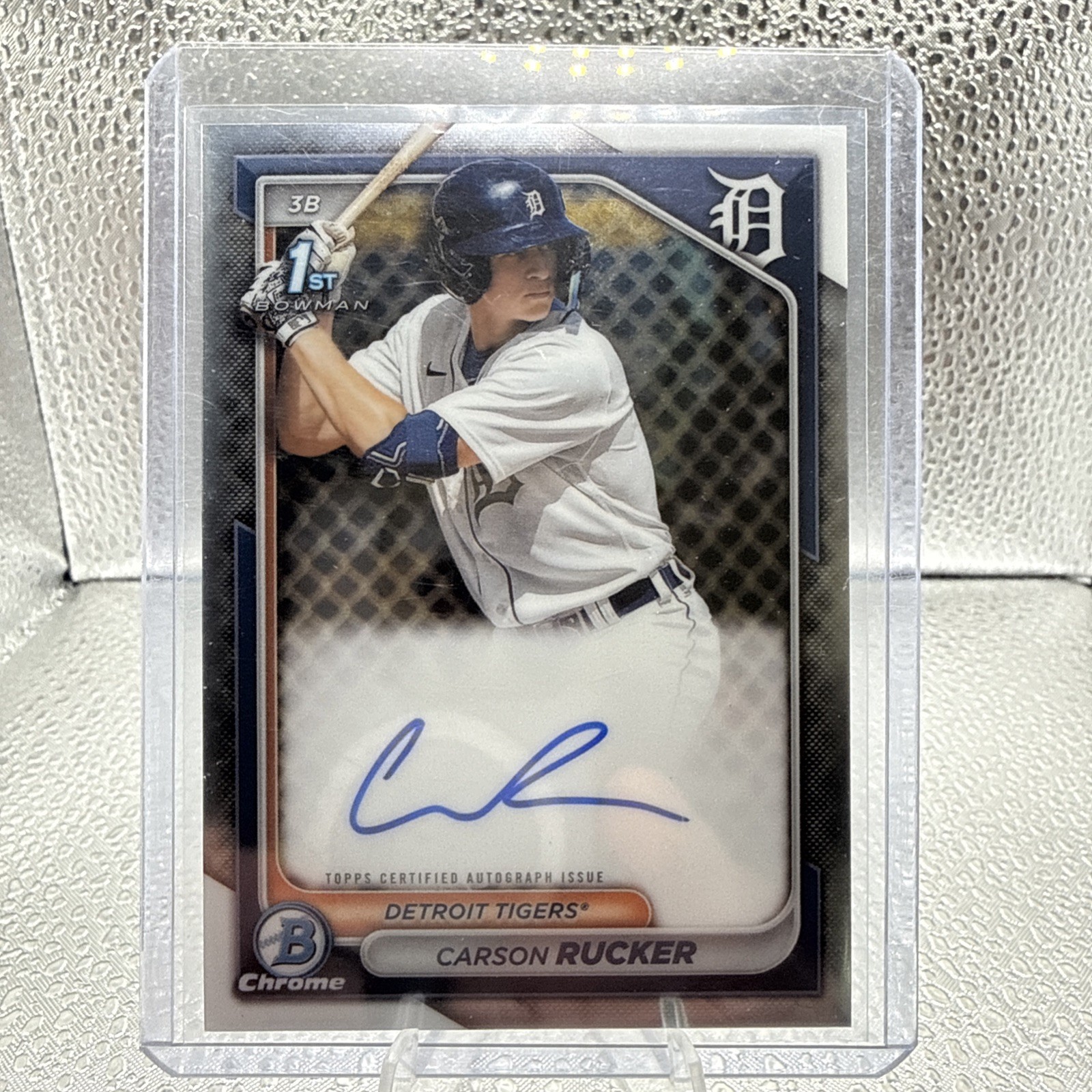 Carson Rucker 2024 Bowman 1st Base Chrome Prospect Auto Detroit Tigers CPA-CR