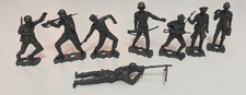 MPC Complete Set German Battlefront Dark Gray Plastic Soldiers 1960s Lot of 8