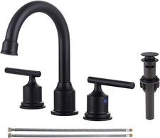2 Handle Bathroom Faucet Matte Black Bathroom Sink Faucet Widespread Faucet with