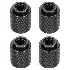 4 PCS Knurled Thumb Nut M5 12x16mm 6061 Anodized Aluminium Alloy Bright Black